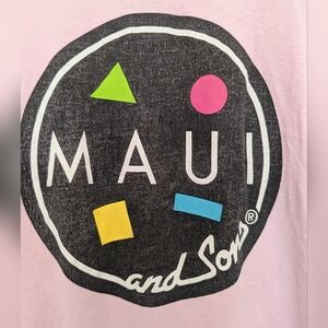 🩷 Maui and Sons Pink T-shirt Hawaii Surfers Sun Summer XL Unisex Cookie Logo